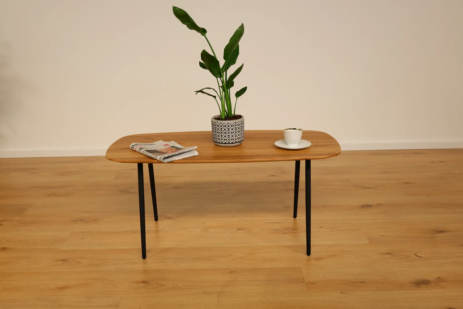 The Oslo European Oak Coffee Table with Tapered Legs