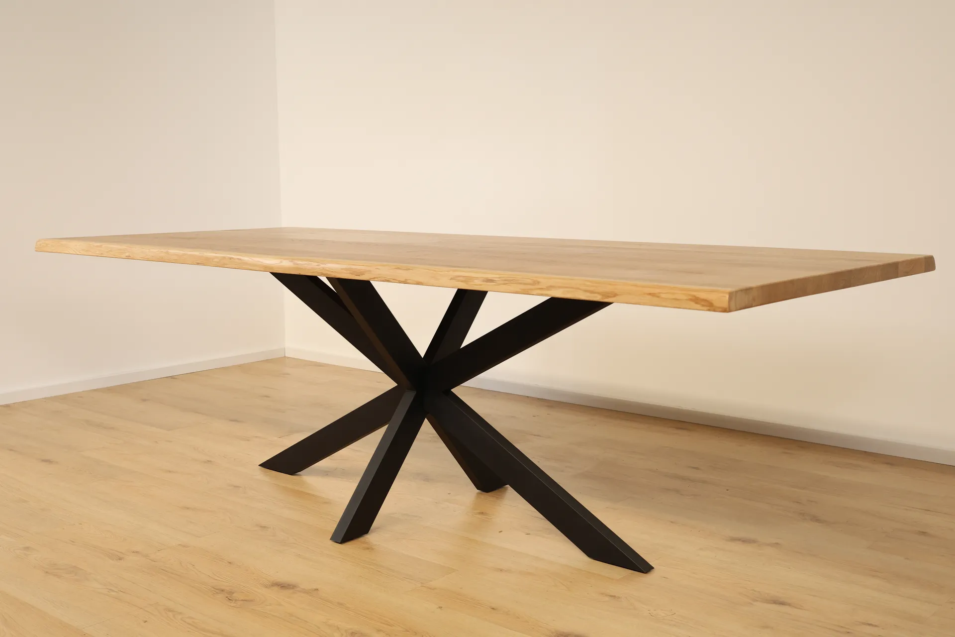 The Apex Beveled Rectangular European Oak Table with Spider Legs – product view 9