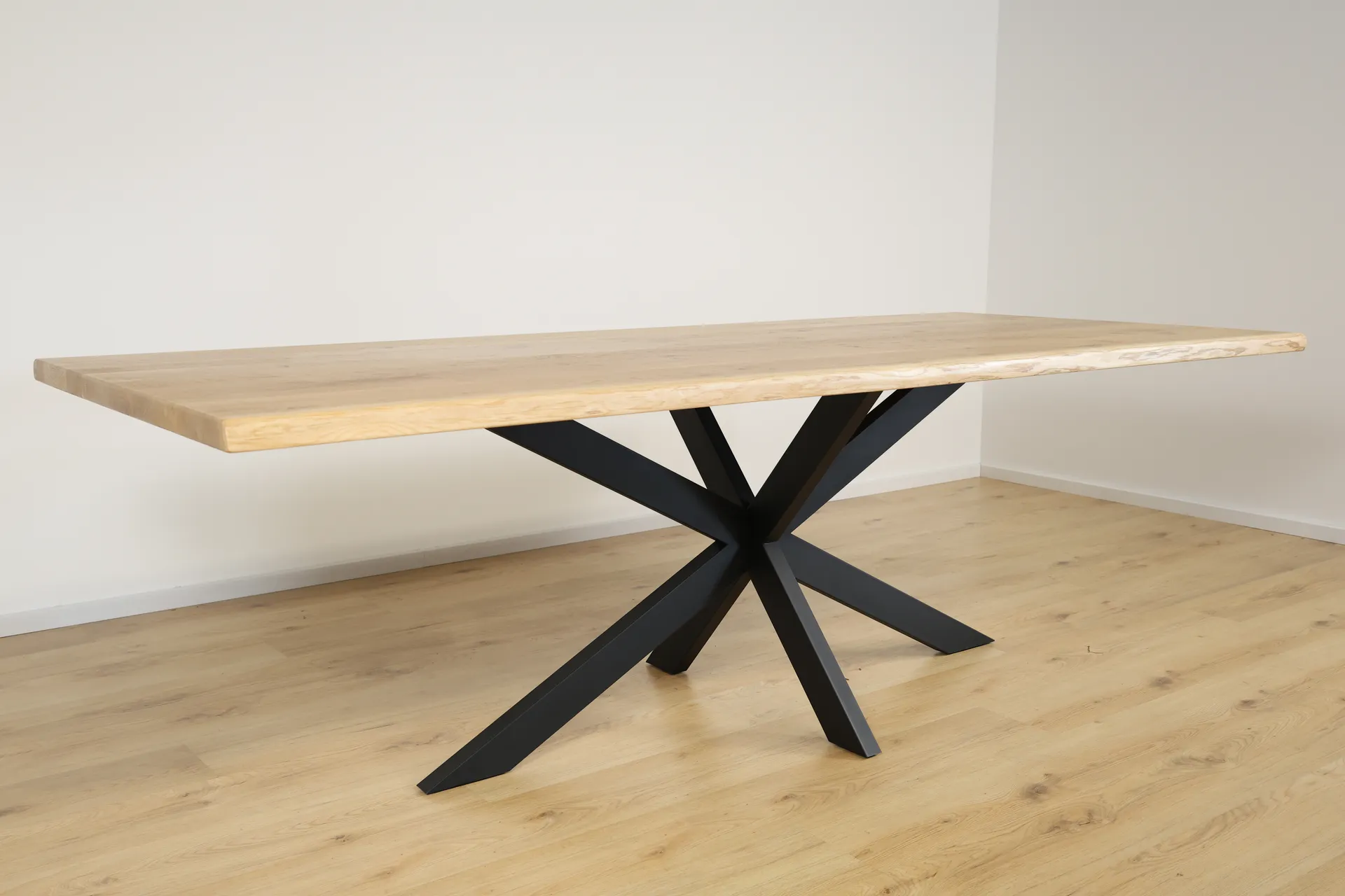 The Apex Beveled Rectangular European Oak Table with Spider Legs – product view 11