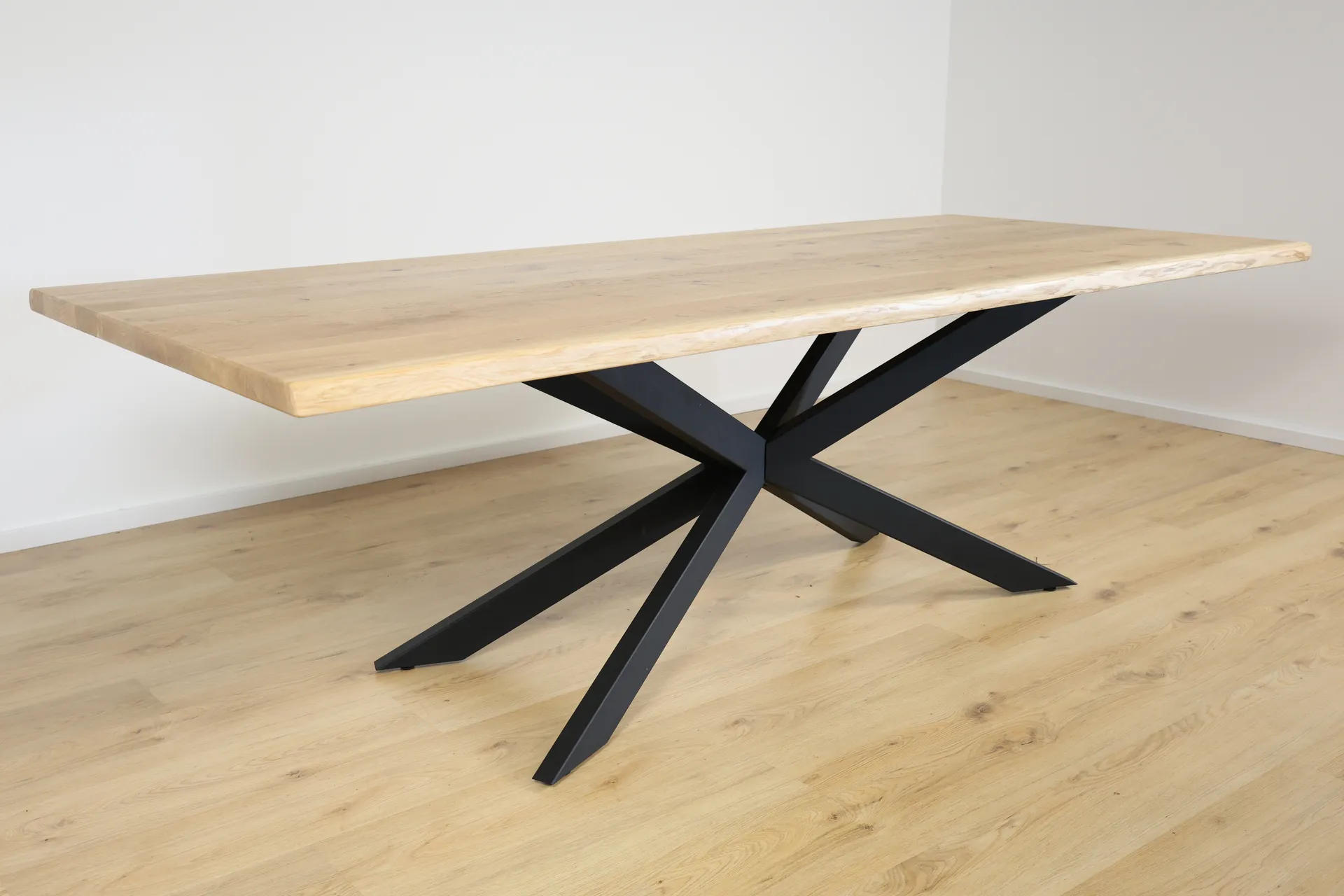 The Apex Beveled Rectangular European Oak Table with Spider Legs – product view 5