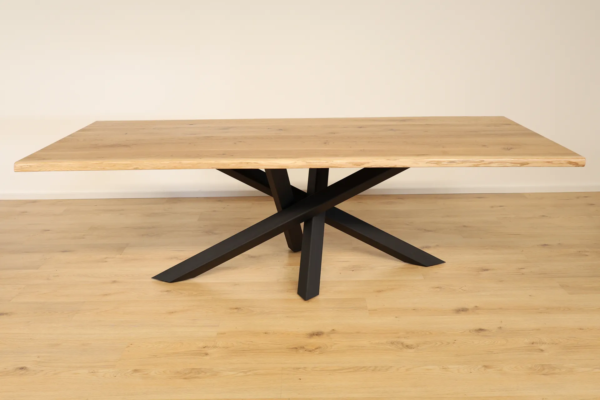 The Apex Beveled Rectangular European Oak Table with Spider Legs – product view 6