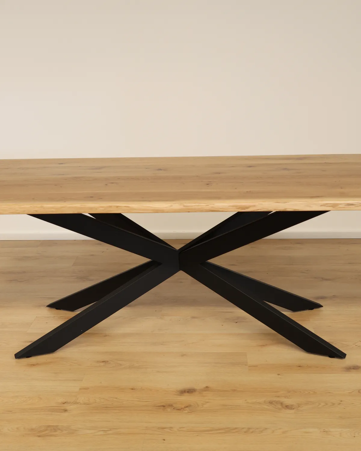 The Apex Beveled Rectangular European Oak Table with Spider Legs – product view 12