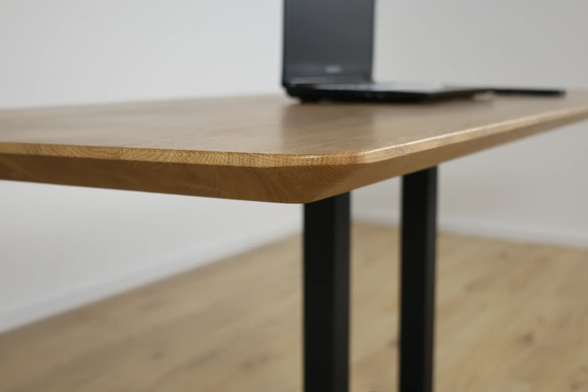The Metro Rectangular European Oak Bistro Table with Twin Legs – product view 7