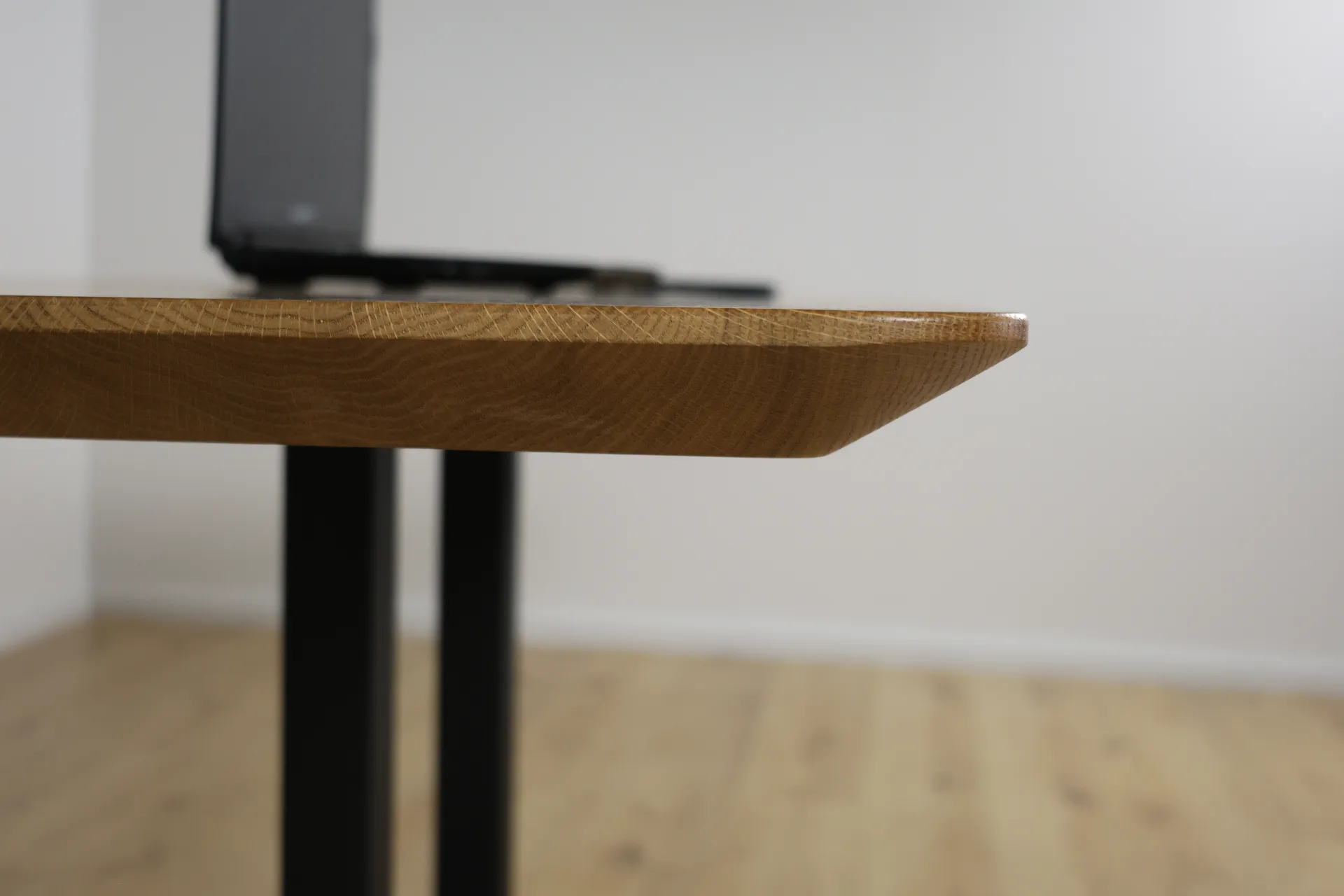 The Metro Rectangular European Oak Bistro Table with Twin Legs – product view 8