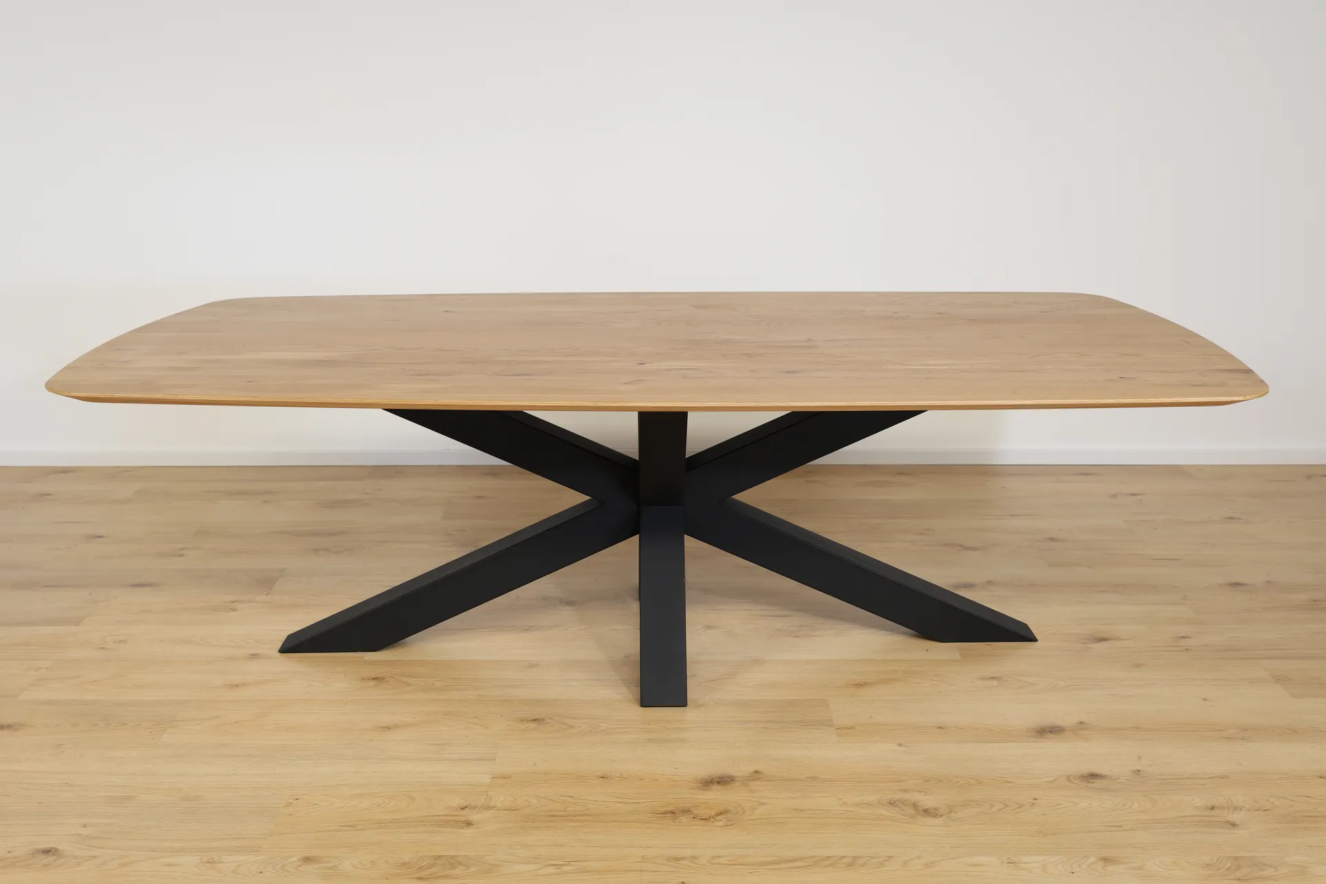 The Solstice Oval European Oak Dining Table with Spider Base – product view 2