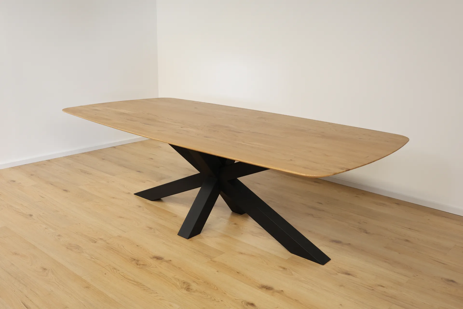 The Solstice Oval European Oak Dining Table with Spider Base – product view 4