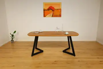 The Vista European Oak Dining Table with Angular V-Base