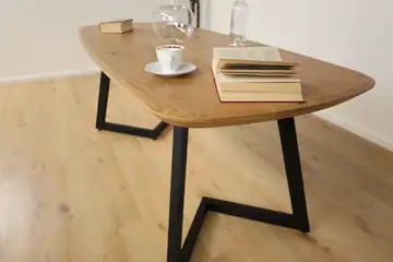 The Vista European Oak Dining Table with Angular V-Base – product view 4
