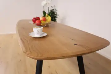 The Vista European Oak Dining Table with Angular V-Base – product view 8