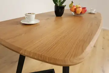 The Vista European Oak Dining Table with Angular V-Base – product view 9