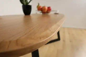 The Vista European Oak Dining Table with Angular V-Base – product view 10