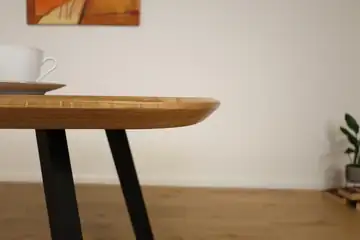 The Vista European Oak Dining Table with Angular V-Base – product view 11