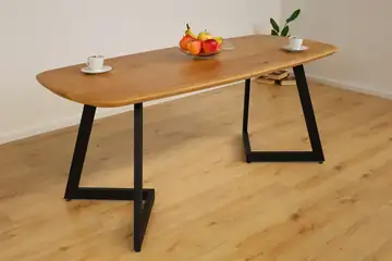 The Vista European Oak Dining Table with Angular V-Base – product view 13