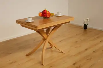 Multifunktionstisch Eiche Massiv – Couchtisch wird Esstisch – Produktansicht 5
