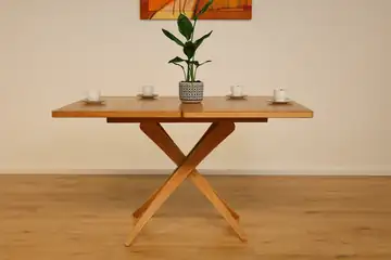 Multifunktionstisch Eiche Massiv – Couchtisch wird Esstisch – Produktansicht 9