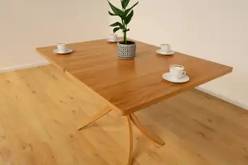 Multifunktionstisch Eiche Massiv – Couchtisch wird Esstisch – Produktansicht 10