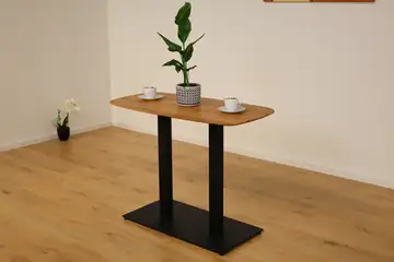 Massivholztisch Eiche 100 × 50 cm | Schweizer Kante | 25 mm – Produktansicht 2