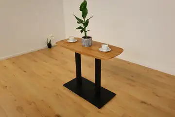 Massivholztisch Eiche 100 × 50 cm | Schweizer Kante | 25 mm – Produktansicht 3