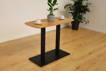 Massivholztisch Eiche 100 × 50 cm | Schweizer Kante | 25 mm – Produktansicht 4
