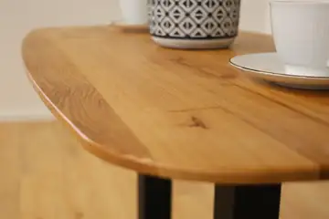 Massivholztisch Eiche 100 × 50 cm | Schweizer Kante | 25 mm – Produktansicht 11
