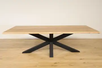 The Forest Edge Live-Edge Oak Dining Table with Spider Base