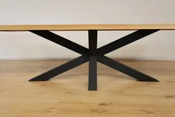 The Horizon Rectangular European Oak Dining Table with X-Frame Legs – product view 8
