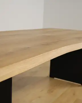 Live edge dining table made of solid oak 220 × 100 cm | 40 mm | Solid steel frame – product view 11