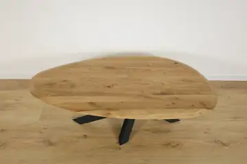 Coffee table made of solid oak in an organic shape – product view 11
