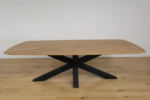 The Solstice Oval European Oak Dining Table with Spider Base